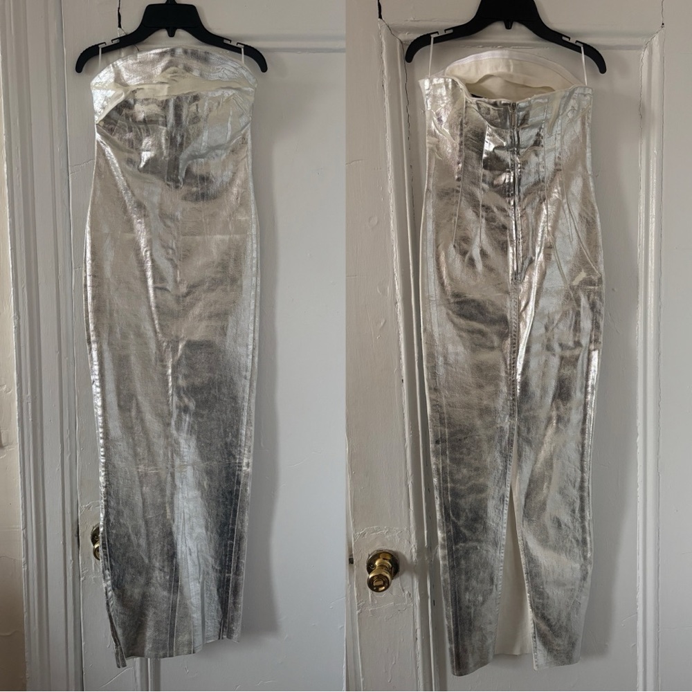 Zara Silver Painted Denim Dress